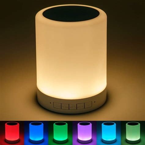 Expertzone Wireless Night Light LED Touch Lamp Speaker with Portable Bluetooth & HiFi Speaker ...