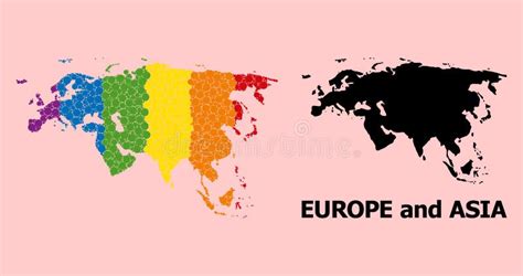 Rainbow Mosaic Map of Europe and Asia for LGBT Stock Vector ...