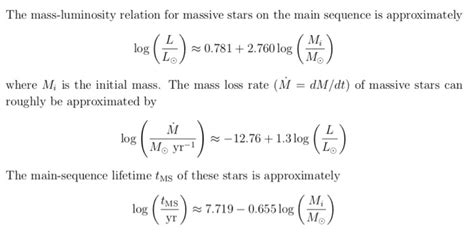 Solved The mass-luminosity relation for massive stars on the | Chegg.com