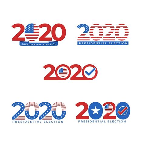 Free Vector | Set of 2020 us presidential election logos