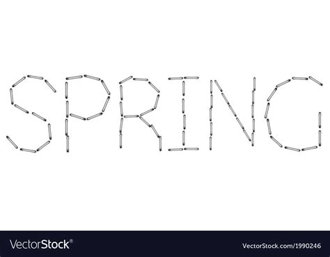 Modern spring word on white background Royalty Free Vector