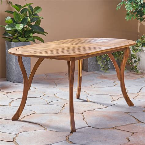 Skye Outdoor 70" Acacia Wood Round Dining Table, Teak - Walmart.com