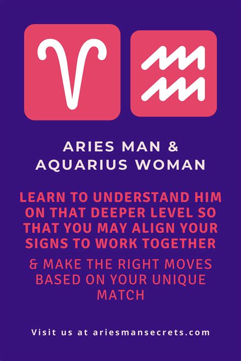 Aries Man and Aquarius Woman Secrets | Aries men, Aquarius woman, Aries and aquarius