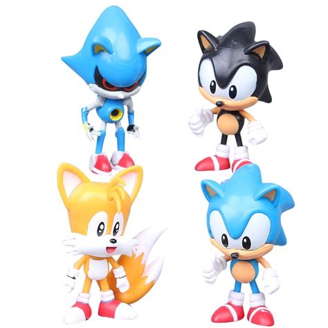 Sonic The Hedgehog Classic Sonic, Tails, Metal Sonic, Figure Set Of ...