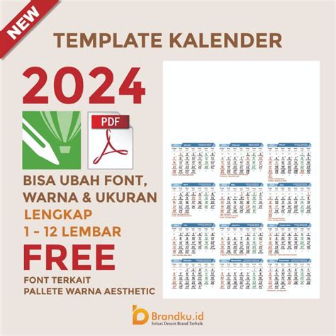 Jual TEMPLATE KALENDER 2024 CORELDRAW BISA GANTI WARNA, FONT, UKURAN ...