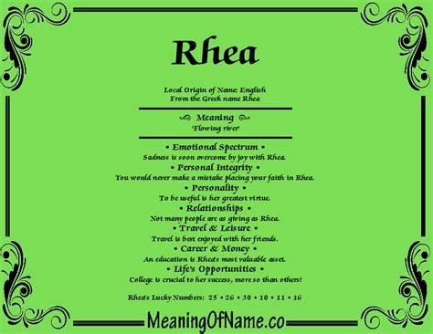 Rhea - Meaning of Name