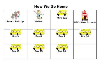 How We Go Home Chart by Mrs Little's Littles | TPT