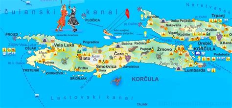 Korčula tourist map