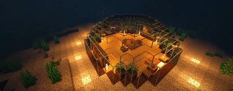 Minecraft Easy Underwater House with a glass dome Ideas and Design