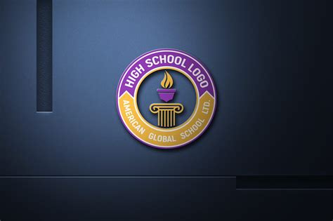 Modern High School Logo Design Free Template – GraphicsFamily