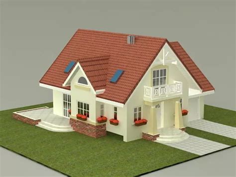 Small House Plan Free 3d Model - .Max - Open3dModel