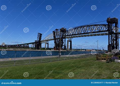 Railroad Bridge Over Water with Blue Sky Stock Image - Image of automobile, river: 238402477