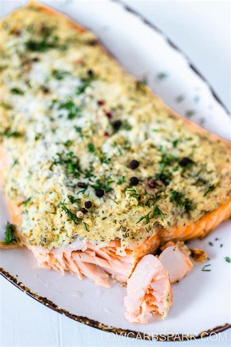 Cream Cheese Dill Baked Salmon