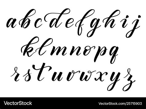 Brush calligraphy alphabet Royalty Free Vector Image