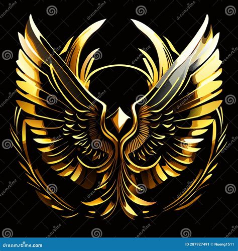 Luxury Golden Wings Emblem, Heaven Freedom Symbol Stock Illustration - Illustration of ...