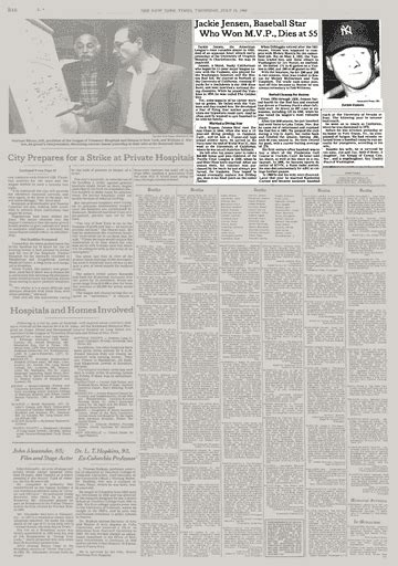 JACKIE JENSEN, BASEBALL STAR WHO WON M.V.P., DIES AT 55 - The New York Times