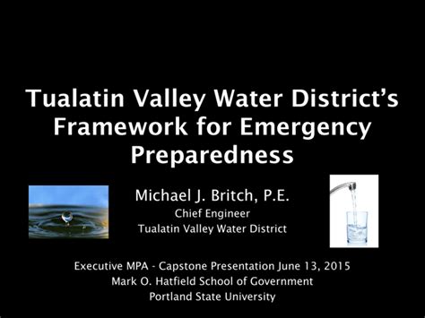 Tualatin Valley Water District’s Framework for Emergency Preparedness ...