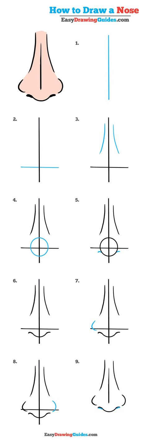 Learn How to Draw a Nose: Easy Step-by-Step Drawing Tutorial for Kids and Beginners. #Nose # ...