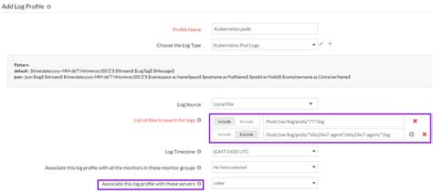 Kubernetes Pod Logs | Online Help Site24x7