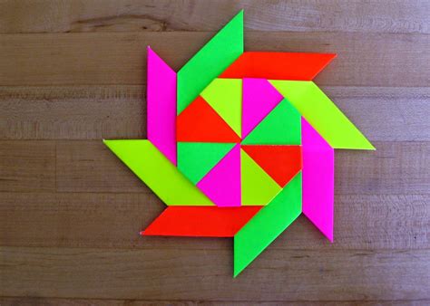 8 pointed origami throwing star ~ arts and crafts ideas projects