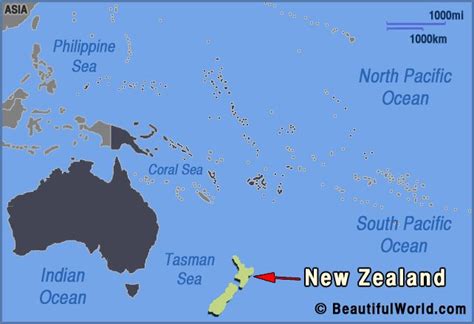 New Zealand Oceania Map