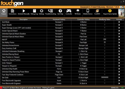 Assassins Creed Odyssey Trainer Download - Touchgen PC Gaming Cheats