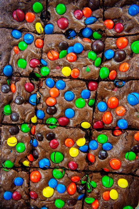 Thick and Fudgy M&M Brownies | Buns In My Oven