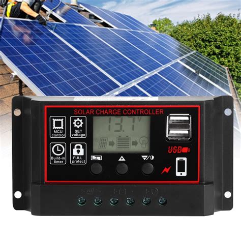 Mgaxyff LCD Solar Controller,Solar Power Controller,12V 24V 50A Solar ...