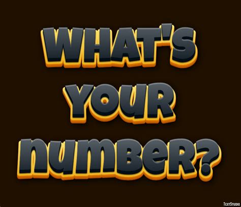 What's Your Number? Text Effect and Logo Design Sentence