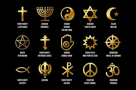 Set of religious signs. Icons for religion faith 6953451 Vector Art at ...