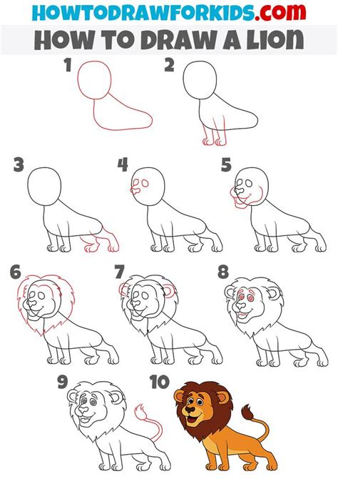 how to draw a lion | Lion drawing simple, Lion drawing, Easy drawings ...