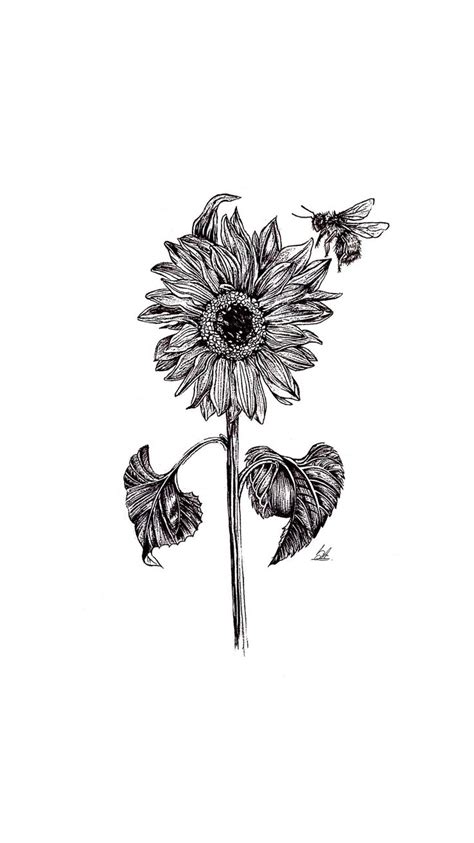 Sunflower 🌻 | Bee drawing, Bumble bee tattoo, Bee tattoo