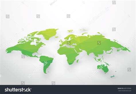 Green World Map Illustration Stock Vector (Royalty Free) 609192896 ...