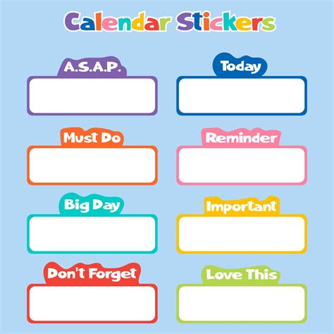 5 Best Free Printable Calendar Stickers PDF for Free at Printablee