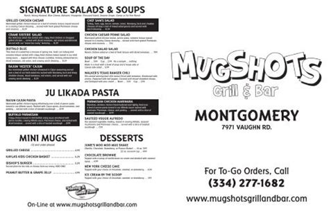 menu - Mugshots Grill & Bar