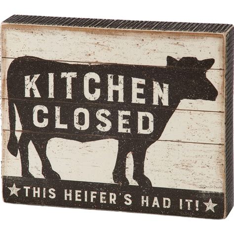 Kitchen Closed Block Sign | Primitives By Kathy