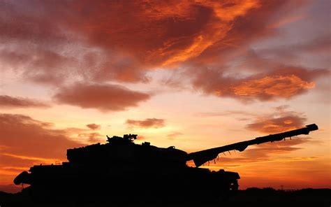 HD wallpaper: Sunset Tank Background, battle tank silhouette, War & Army | Wallpaper Flare