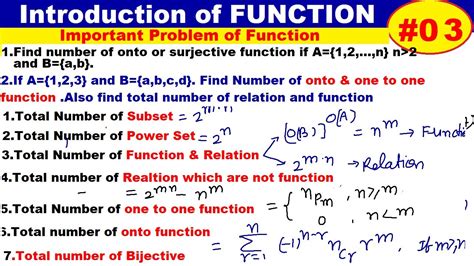 #03 Number of Injective function | Number of Surjective function | number of Bijective function ...