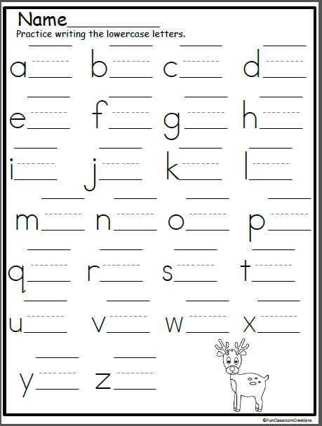 Reindeer Lowercase Letter Writing Practice | Made By Teachers