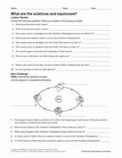 What Are Solstices and Equinoxes? Seasons Printable (6th-12th Grade ...