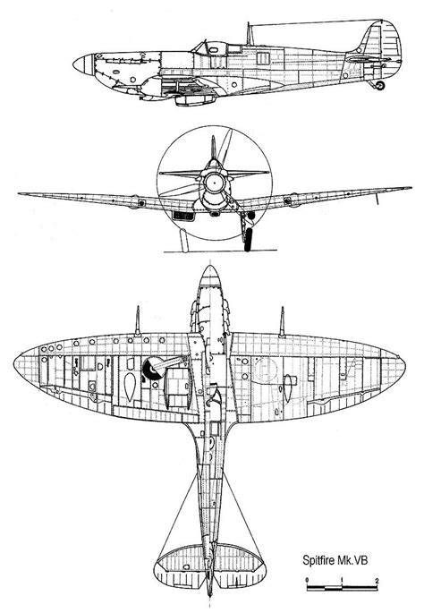 Supermarine Spitfire Blueprint - Download free blueprint for 3D modeling | Supermarine spitfire ...