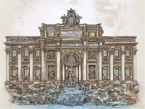 Trevi Fountain Sketch at PaintingValley.com | Explore collection of Trevi Fountain Sketch