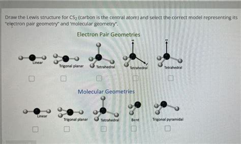 Solved Draw the Lewis structure for CS2 (carbon is the | Chegg.com