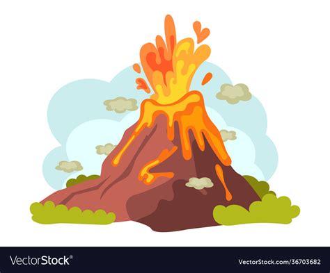 Natural disasters volcanic eruptions wild Vector Image