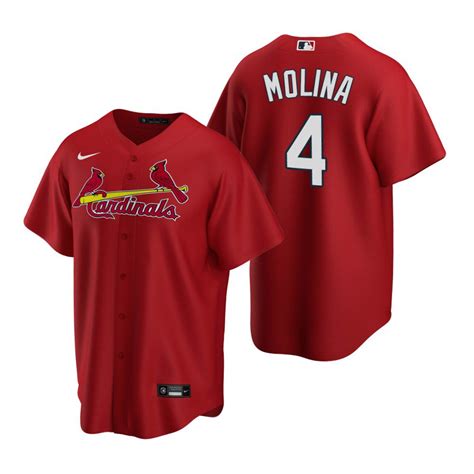 Youth Boys St Louis Cardinals #4 Yadier Molina red Jersey