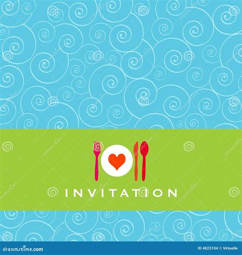 Dinner invitation stock vector. Illustration of knife - 4823104