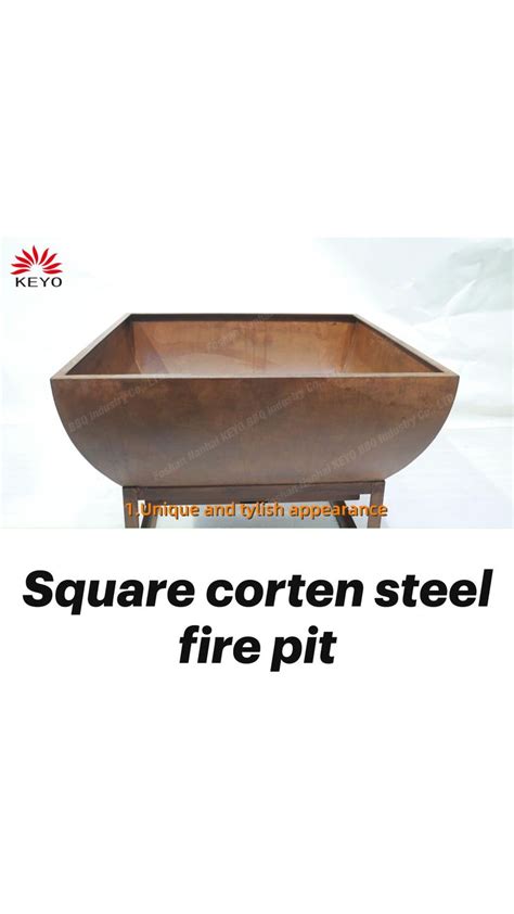 Square corten steel fire pit | Fire pit, Steel fire pit, Corten steel