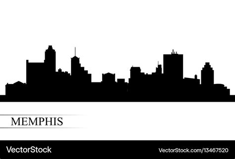 Memphis city skyline silhouette background Vector Image