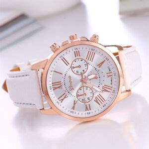 New Fashion Geneva Women Leather Band Stainless Steel Quartz Analog ...