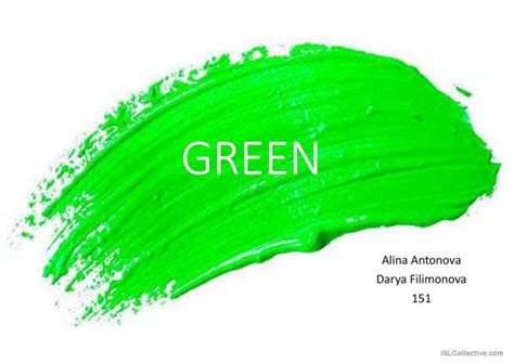 green color idioms: English ESL powerpoints